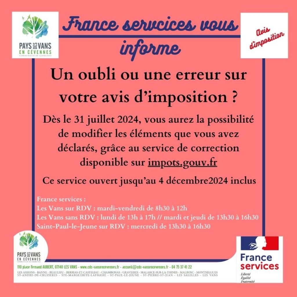 Information sur la déclaration de revenus de la part de France services