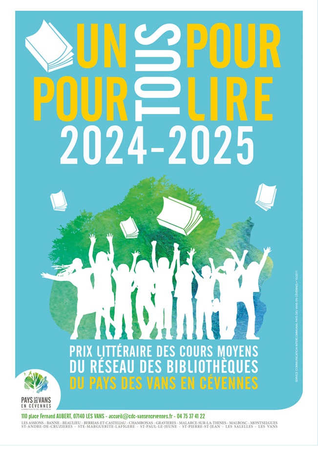 Affiche du prix littéraire "Un pour tous, tous pour lire" 2024-2025