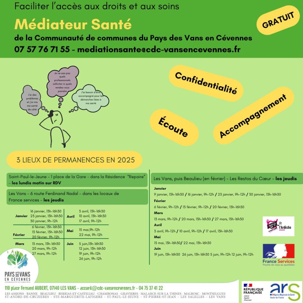 flyer médiateur santé janvier à juin 2025